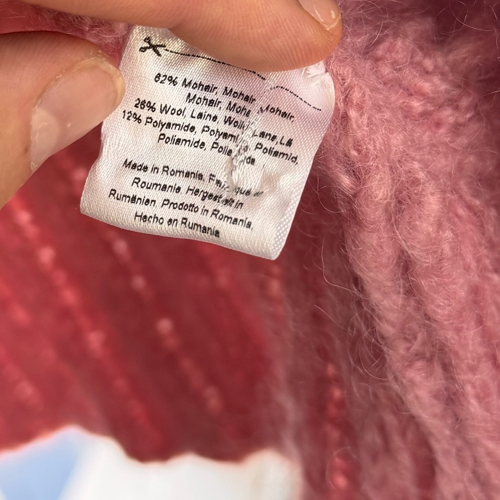 $650 Hayley Menzies Gloria Rose Mohair Midi Cardigan Pink Embroidered Small - Picture 9 of 9